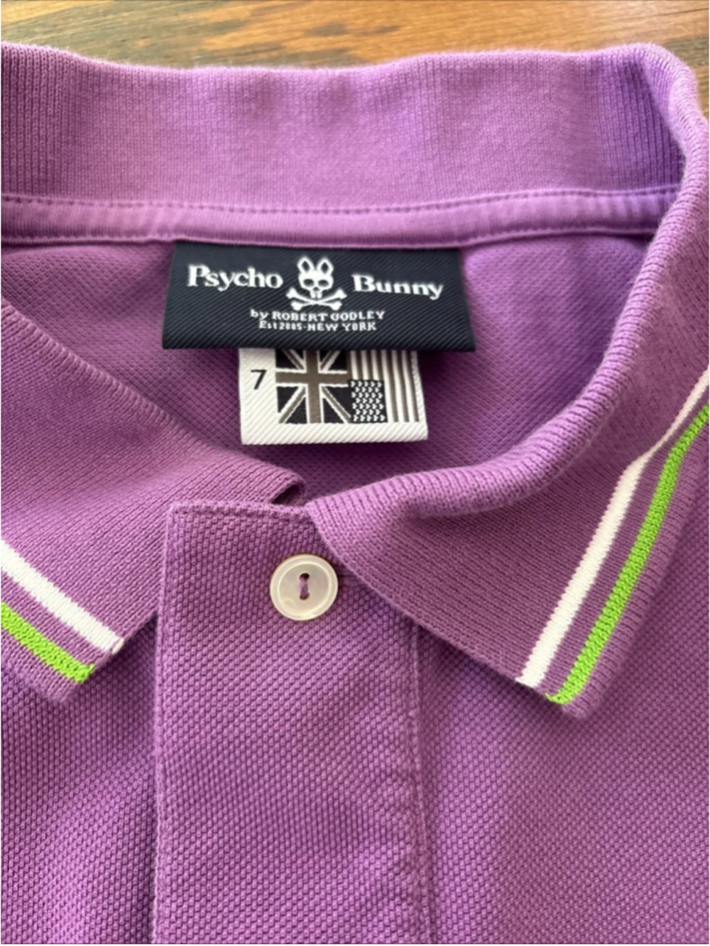Psycho Bunny Mens pima Cotton Short Sleeve Polo Shirt Purple Size 7 - Picture 2 of 9